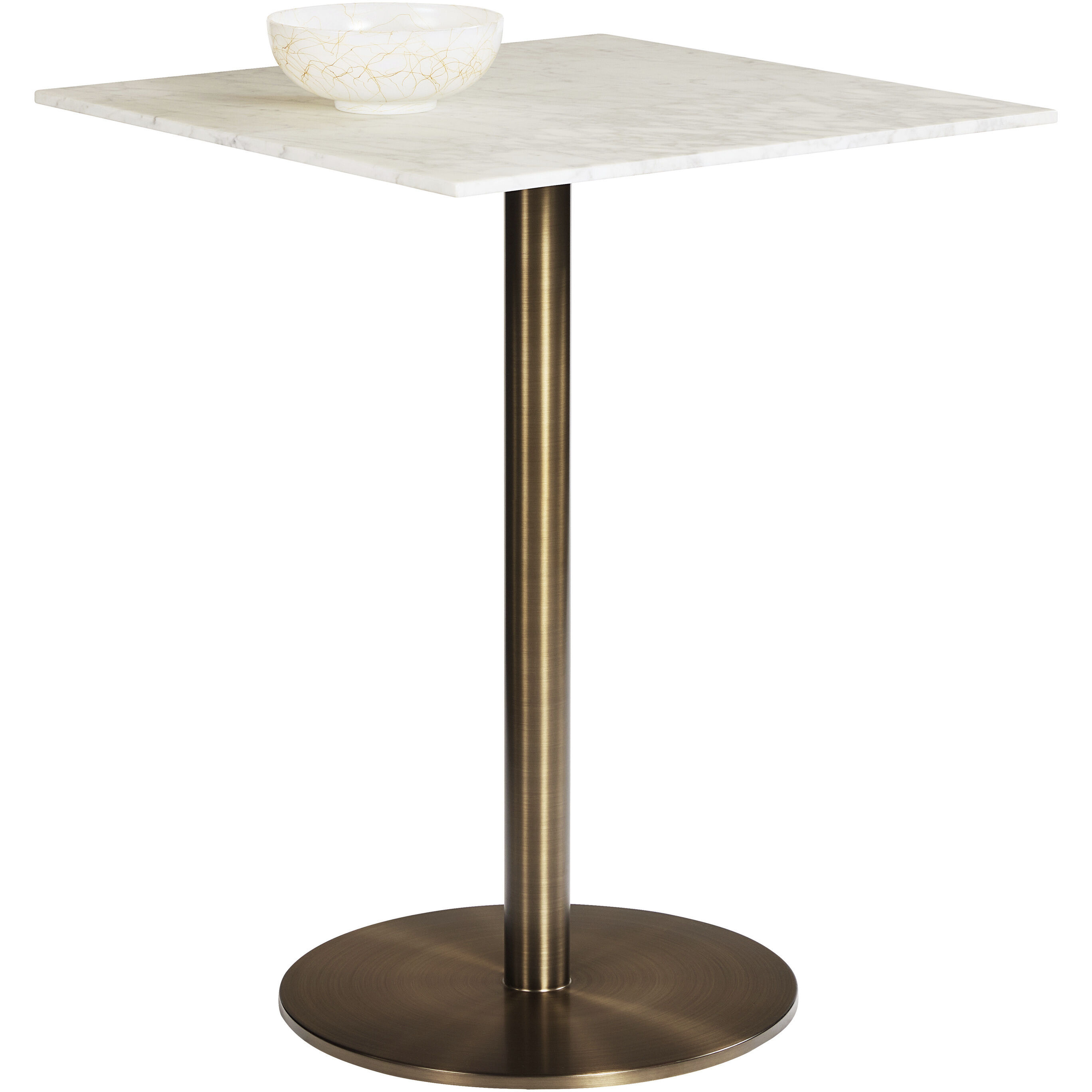 Enco White / Antique Gold Bar Table